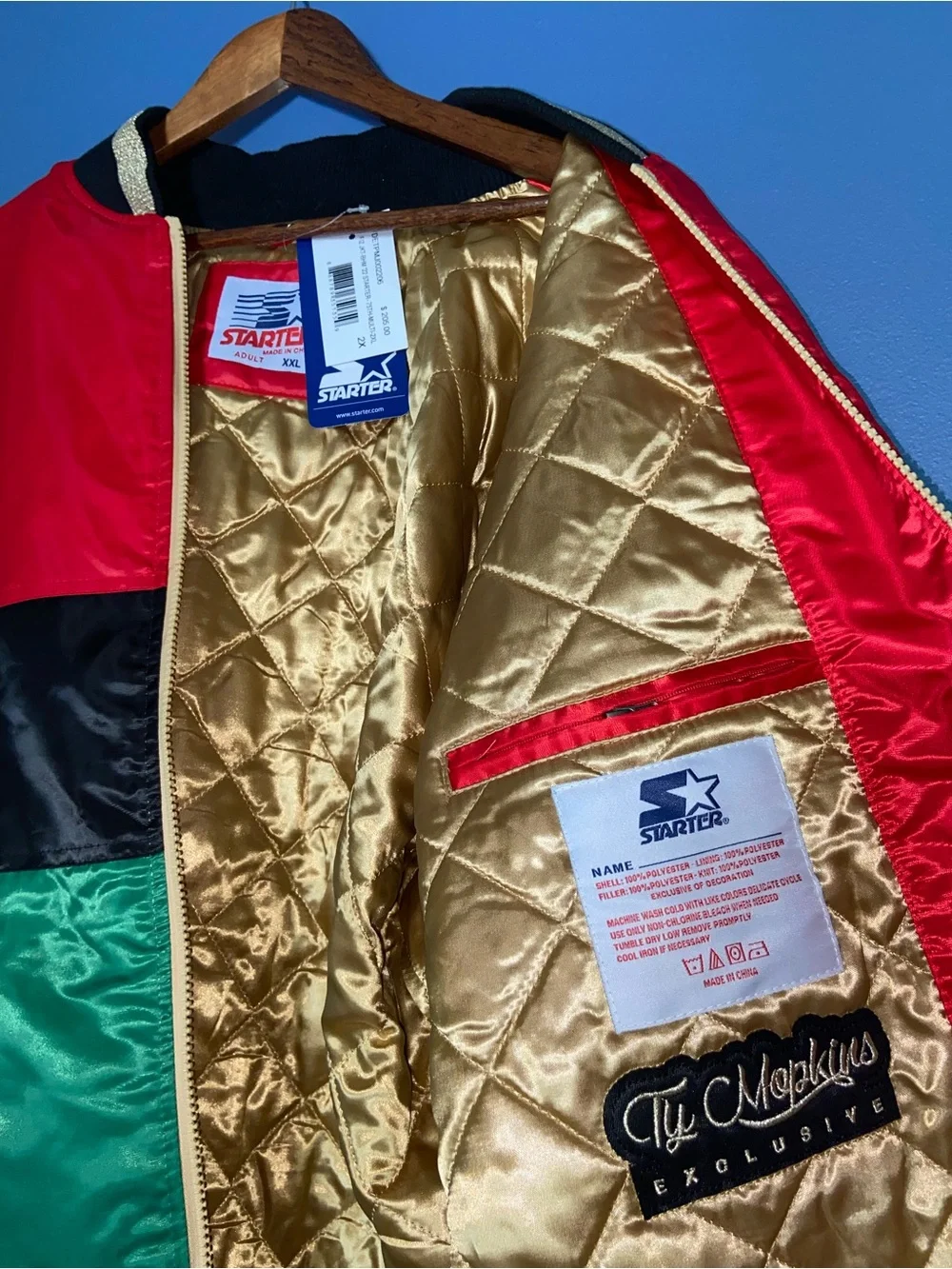 Detroit Pistons Black History Month STARTER Colorblock Satin Jacket